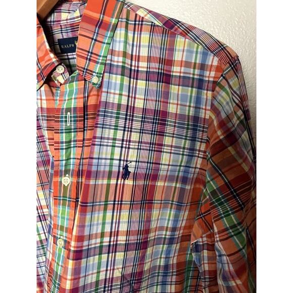 Ralph Lauren Men’s Sz Medium Multicolor Plaid Button Down Shirt - Picture 5 of 9